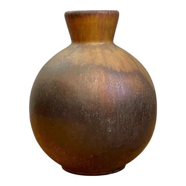 Vintage Brown Glazed Ceramic Vase For Sale - Image 12 of 14
