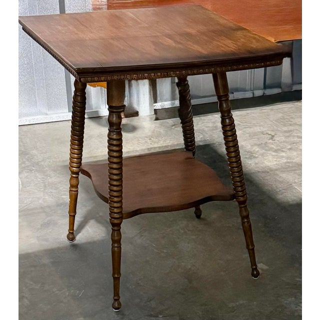 Chestnut Antique Two-Tier Parlor Table For Sale - Image 8 of 10