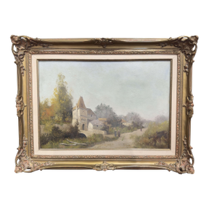 19th Century Framed Landscape Oil Painting Signed L. Dupuy for E. Galien-Laloue