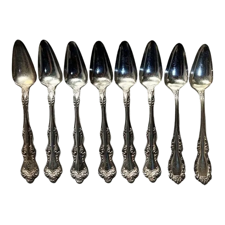 Victorian Engraved Holmes & Edward XIV Silver Plate Fruit Spoons