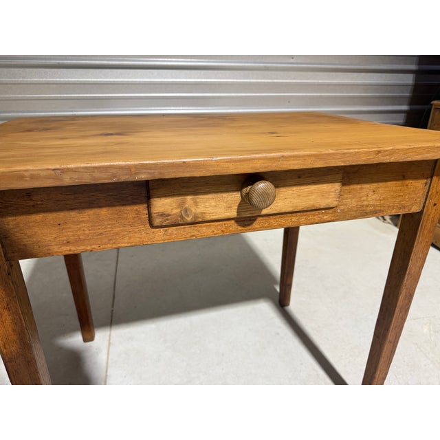Mid 19th Century Antique Pine Table / Desk With Single Drawer From England For Sale - Image 5 of 18