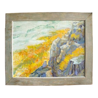 Abstract Mountain Landscape Plein Air Painting Mid-Century Modern For Sale