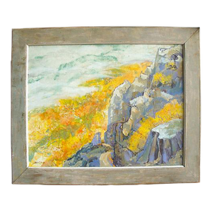 Abstract Mountain Landscape Plein Air Painting Mid-Century Modern