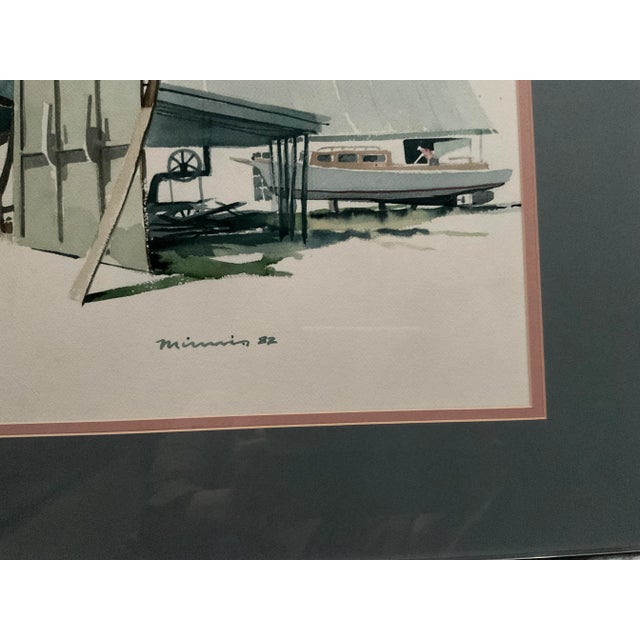 1980s Realist Maritime Scene Still Life Watercolor Painting by Paul Minnis, Signed and Dated For Sale In Raleigh - Image 6 of 11