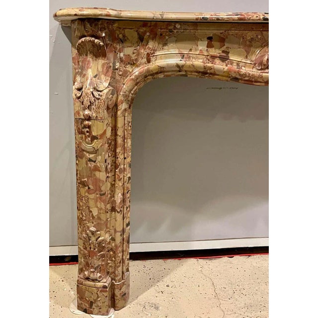French Beige and Rouge Marble Fire Surround For Sale - Image 11 of 13