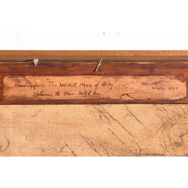 Frank Earle Schoonover The Four Witch Men Signed Illustrative Oil Painting 1924 For Sale - Image 4 of 12