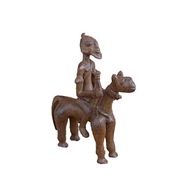 This breathtaking African Dogon Bronze Horseman is crafted in cast bronze, handmade in Mali. Measuring 6.75" h by 1.75" w...