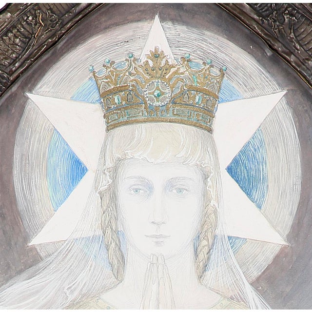 Yvonne Clarinval, La Vierge des Mers, 1910, Mixed Media For Sale - Image 7 of 12