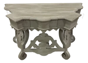 Boho Chic Painted Decorator Carved Console Table