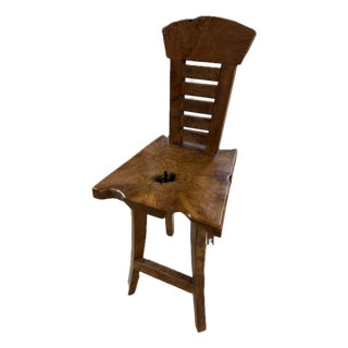Mid 20th Century Rustic Live-Edge Burl Wood Ladder-Back Chair For Sale