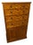 Antique Tiger Maple Gentleman’s Chest of Drawers Late Victorian Curly Maple Chiffonier Refinished Fiddleback Wood Tallboy Cabinet 53" For Sale