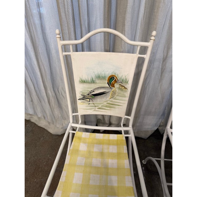 Duck Hand Painted Chairs Set/4 For Sale - Image 10 of 12