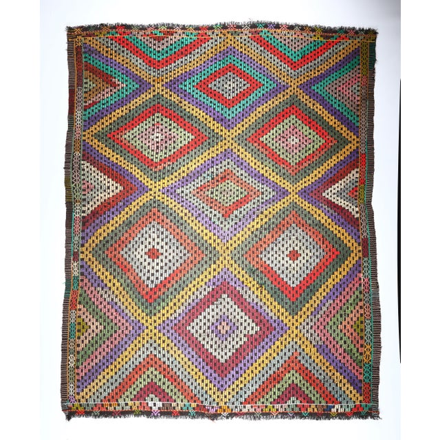 This is a one of a kind Vintage Kilim From Konya, It's made by handwoven. the material of this kilim is pure wool, I...