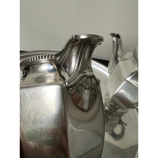 Metal 1940s Christofle Gallia France "Colbert" Silverplate Coffee & Tea Service- 5 Pieces For Sale - Image 7 of 10