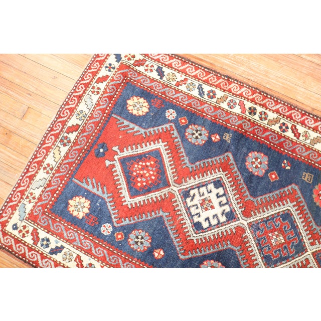 Antique Zabihi Collection Kazak Rug - 3'2" x 4'11" For Sale - Image 4 of 6