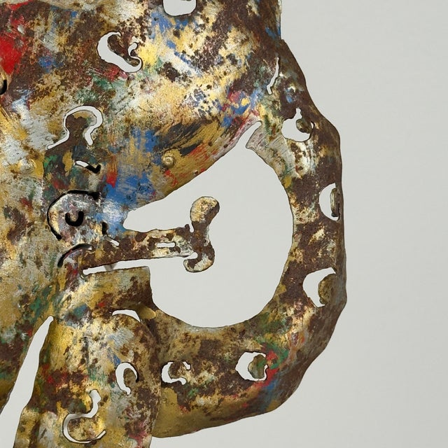 Brutalist Octopus Wall Lamp in Metal by Salvino Marsura, Italy, 1980s For Sale - Image 16 of 18