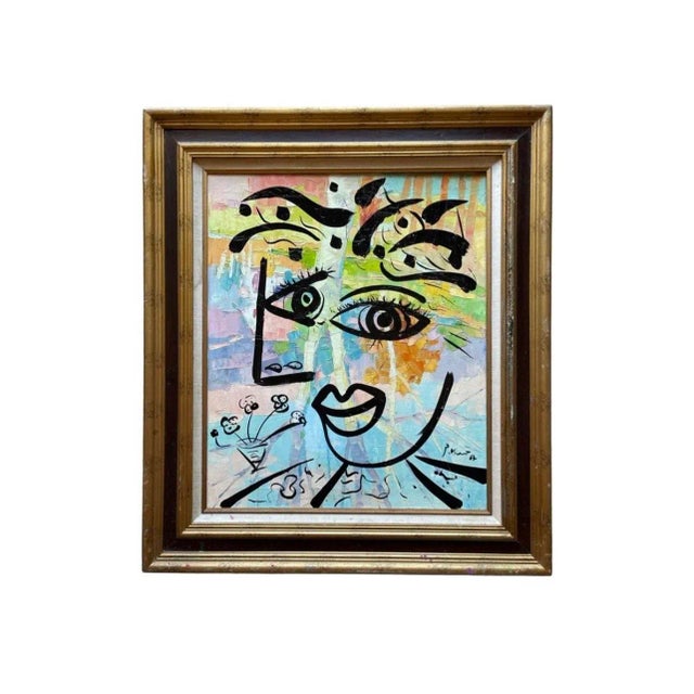 1960s “Lady From Paris” Contemporary Acrylic Painting by Artist Peter Keil For Sale - Image 5 of 5