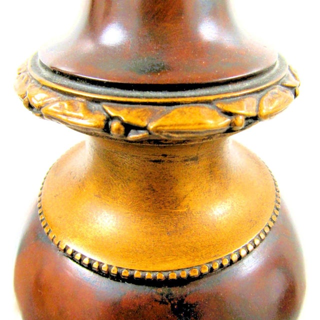 Wood 1980s Pair of Napoleon III Style Moroccan Burr Thoya Turned Wood Urns Attributed to Theodore Alexander For Sale - Image 7 of 14