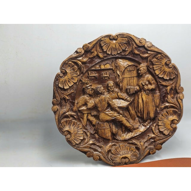 Carved Beer Tavern Bas-Relief, 1960s For Sale - Image 4 of 5