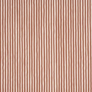 Schumacher Chaney Stripe Fabric In Terracotta For Sale