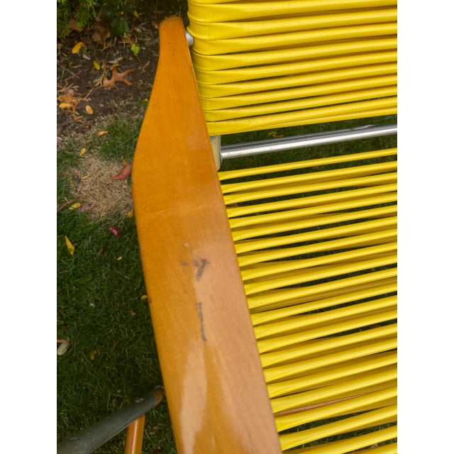 Pair of Vintage C. 1970’s Aluminum and Hardwood Folding Lawn Chairs For Sale - Image 9 of 14