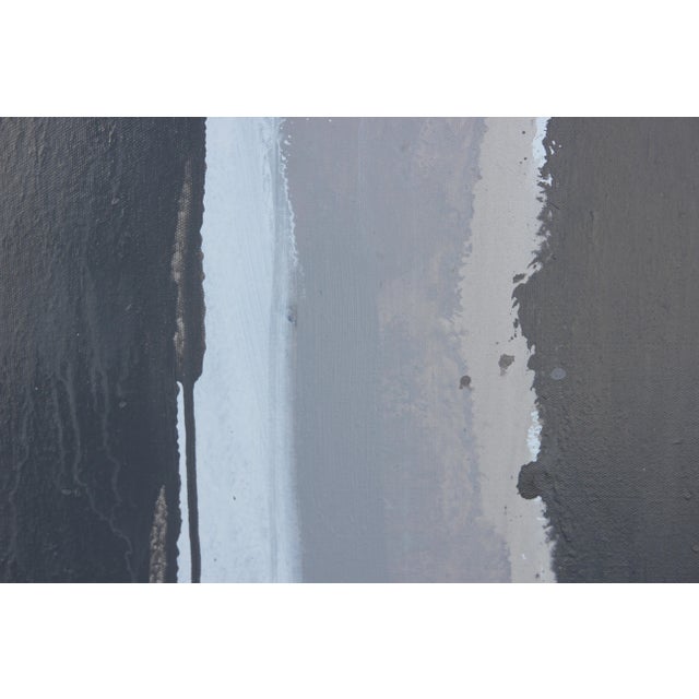 Minimal linear abstract painting in a contemporary style. The work is signed and dated by the artist in the bottom corner...