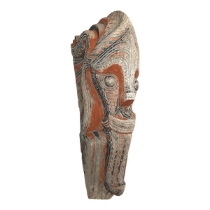 Huge Antique Carved Wood House Facade Singa Indonesia North Sumatra Batak Tribe