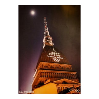 2006 Italian Sports Poster - Turin Winter Olympics, Mole Antonelliana (Photography), La Stampa For Sale