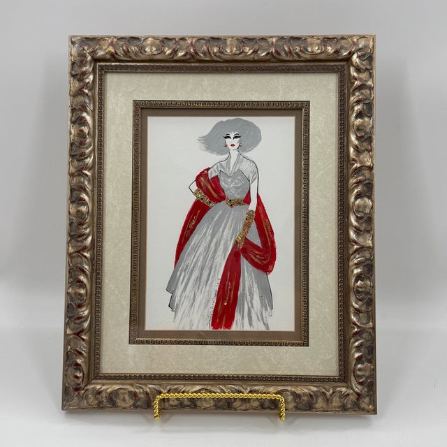 Original Signed Santos Arellano Fashion Illustration Mixed Media, 2018 For Sale In Tampa - Image 6 of 8