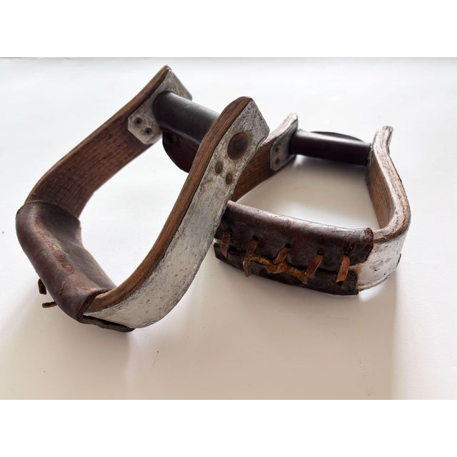 1950s Vintage Western Horse Saddle Stirrups, a Pair For Sale In Minneapolis - Image 6 of 9
