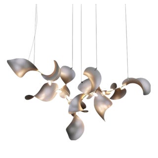 Dune 12 Cluster Chandelier in Silver Anodized Aluminum by Moss Objects For Sale