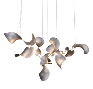 Dune 12 Cluster Chandelier in Silver Anodized Aluminum by Moss Objects