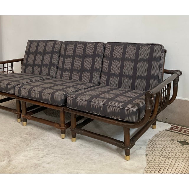 1970s Vintage Rattan Lanai Sofa Attr. To John Eisner for Ficks Reed, Circa 1970 For Sale - Image 5 of 15