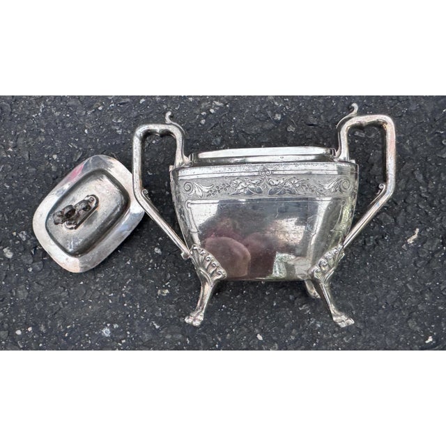 Silver Late 19th Century Reed & Barton 5 Piece Silver Plate Lions Feet Tea Set #2405 1869- 6 Pieces For Sale - Image 8 of 12