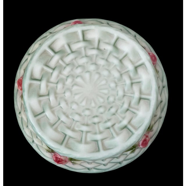 1920s Rare Phoenix/Consolidate Hand Painted Glass Basket Lamp Shade Nicholas Kopp For Sale In San Francisco - Image 6 of 12