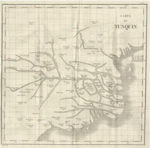 Antique Map of Tonkin, Northern Vietnam Red River Delta, 1780s