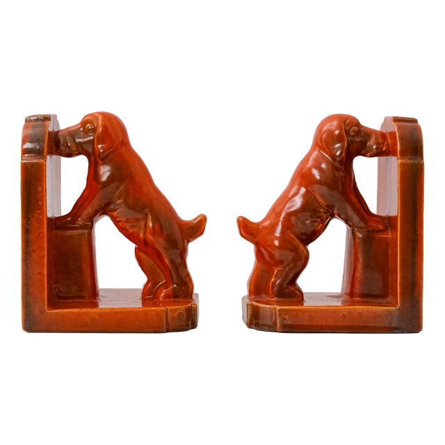 Art Deco Ceramic Dachshund Bookends by Eckhardt & Engler, 1935, Set of 2 For Sale