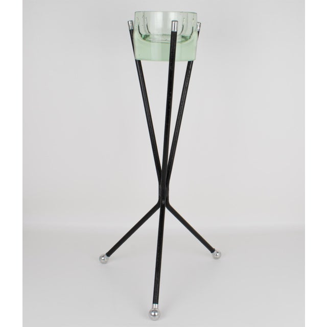 Mid-Century Metal and Glass Ashtray Vide Poche Side Table, circa 1960 For Sale - Image 10 of 17