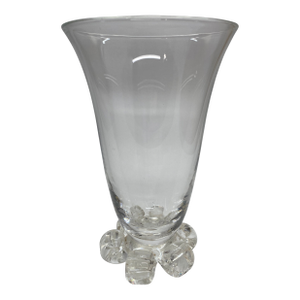Mid 20th Century Steuben Crystal Six-Toed Vase, Signed