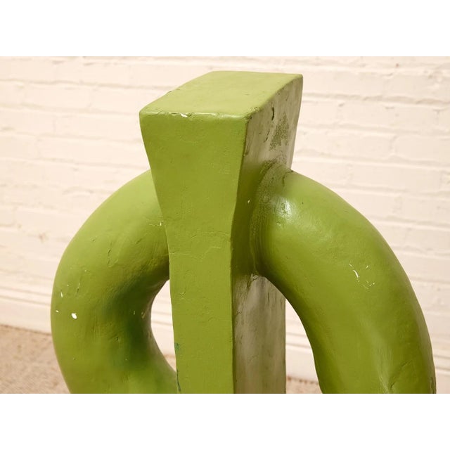 American Late 20th Century Oversized Lime Green Concrete Dollar Sign Sculpture For Sale - Image 3 of 8