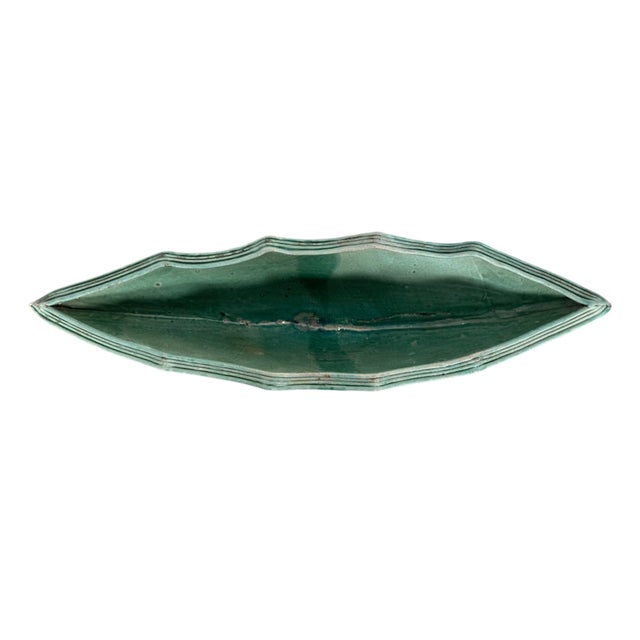Late 20th Century Seafoam Turquoise Ceramic Vessel on Plinth For Sale - Image 9 of 12