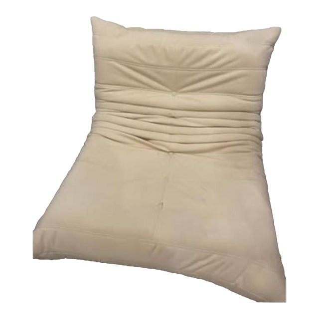 Cream-Colored Togo-Style Floor Chair For Sale
