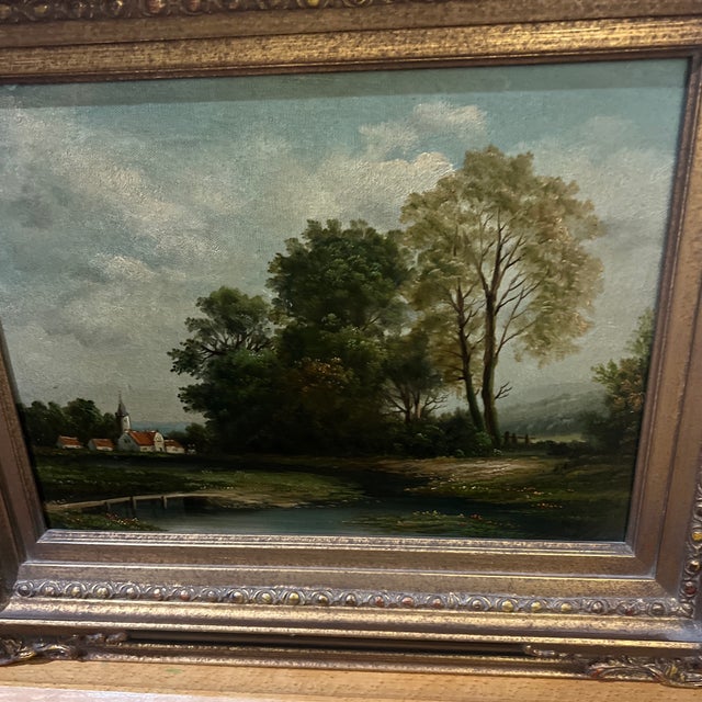 20 Th Century American School Oil on Canvas Landscape Signed Framed For Sale - Image 4 of 10