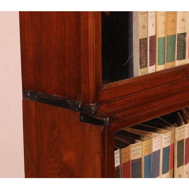 Four-Section Mahogany Bookcase with a Projecting Front from Globe Wernicke For Sale - Image 6 of 12