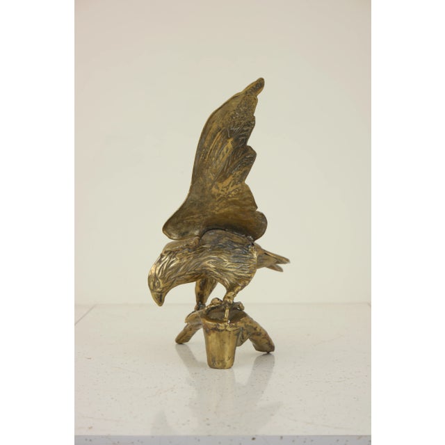 Vintage Brass Bird Sculpture For Sale - Image 4 of 12