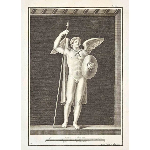 Ancient roman statues from the series "antiquities of herculaneum", is an original etching on paper realized by francesco...