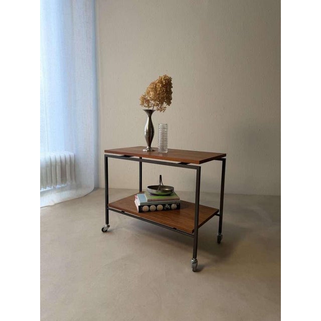 Stiemsma Trolley in Teak and Steel, 1960s For Sale - Image 9 of 9