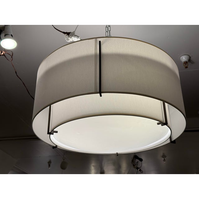 Transitional Hubbardton Forge Exos Double Shade Semi-Flushmount For Sale - Image 3 of 12