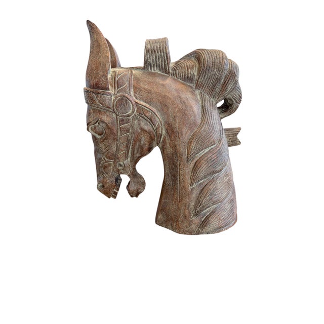 19th Century Extraordinary Decorative Wooden Horse Head. For Sale - Image 9 of 9