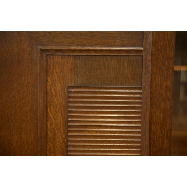 Wood Brutalist Oak Display Cabinet by Charles Dudouyt, 1940s For Sale - Image 7 of 15